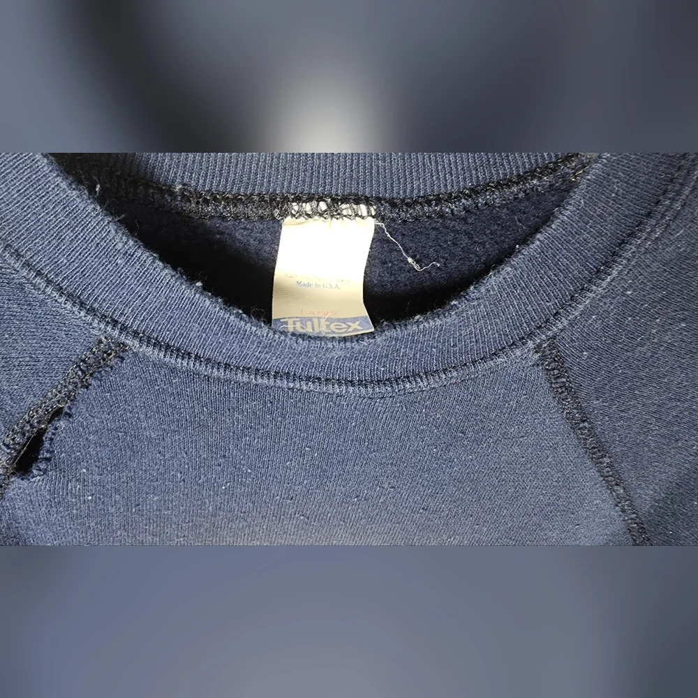 Vintage West Virginia University Unisex Tultex Sweatshirt Size Large, Navy Blue - Picture 10 of 12